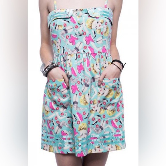 Dolls Kill x Iron Fist - Doll Parts Pin-Up Style Mini Dress - Picture 4 of 12